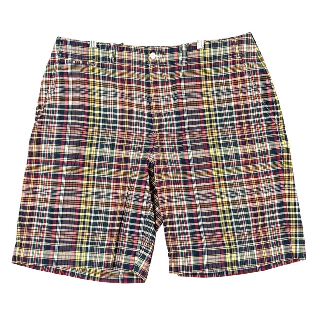 Polo Ralph Lauren Mens 38 Shorts Authentic India Madras Plaid Button Fly Bleeker